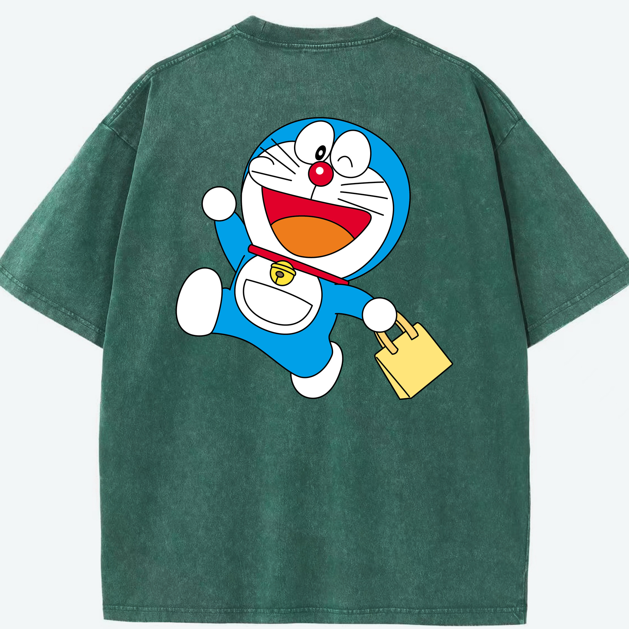 （画像用） ドラえもん Doraemon 綿100% ヴィンテージ風 半袖Tシャツ（背面プリント）
